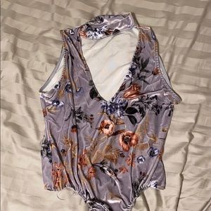 Velvet Floral Bodysuit
